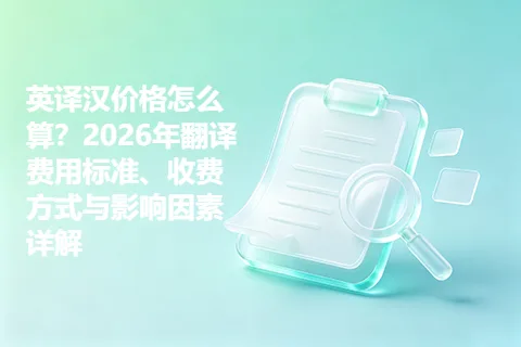 英译汉价格怎么算？2026年翻译费用标准、收费方式与影响因素详解