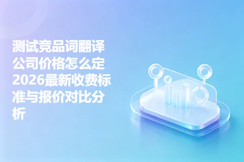 测试竞品词翻译公司价格怎么定 2026最新收费标准与报价对比分析