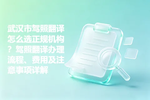 武汉市驾照翻译怎么选正规机构？驾照翻译办理流程、费用及注意事项详解