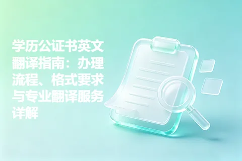 学历公证书英文翻译指南：办理流程、格式要求与专业翻译服务详解