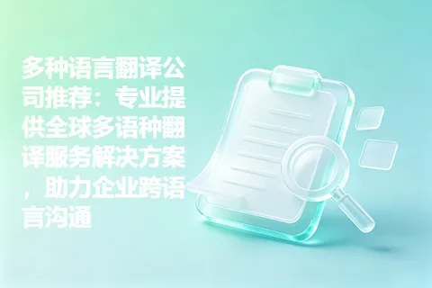 多种语言翻译公司推荐：专业提供全球多语种翻译服务解决方案，助力企业跨语言沟通