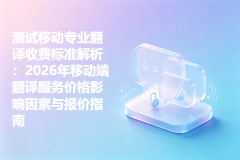 测试移动专业翻译收费标准解析：2026年移动端翻译服务价格影响因素与报价指南