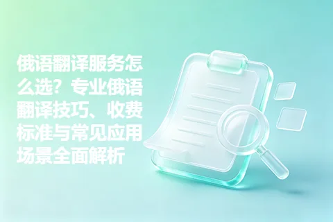 俄语翻译服务怎么选？专业俄语翻译技巧、收费标准与常见应用场景全面解析