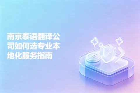 南京泰语翻译公司如何选专业本地化服务指南