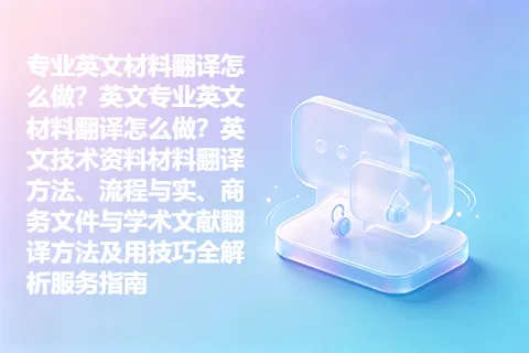 专业英文材料翻译怎么做？英文专业英文材料翻译怎么做？英文技术资料材料翻译方法、流程与实、商务文件与学术文献翻译方法及用技巧全解析服务指南