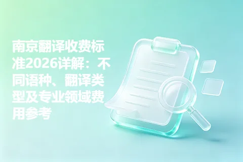 南京翻译收费标准2026详解：不同语种、翻译类型及专业领域费用参考