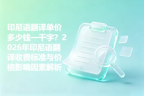 印尼语翻译单价多少钱一千字？2026年印尼语翻译收费标准与价格影响因素解析