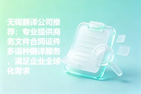 无锡翻译公司推荐：专业提供商务文件合同证件多语种翻译服务，满足企业全球化需求