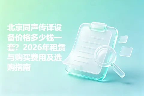 北京同声传译设备价格多少钱一套？2026年租赁与购买费用及选购指南