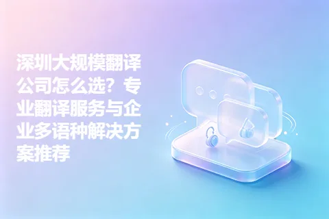 深圳大规模翻译公司怎么选？专业翻译服务与企业多语种解决方案推荐