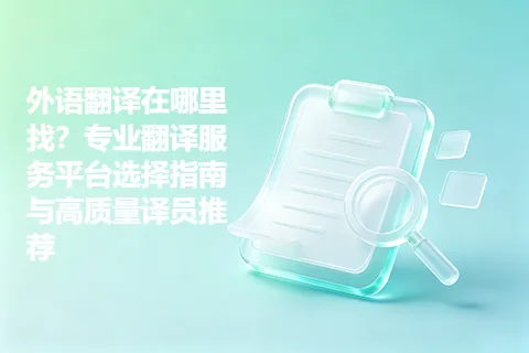 外语翻译在哪里找？专业翻译服务平台选择指南与高质量译员推荐