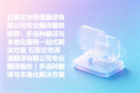 石家庄市译通翻译有限公司专业翻译服务推荐：多语种翻译与本地化服务一站式解决方案 石家庄市译通翻译有限公司专业翻译服务｜多语种翻译与本地化解决方案