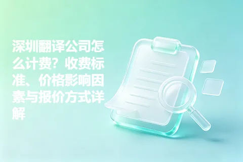 深圳翻译公司怎么计费？收费标准、价格影响因素与报价方式详解