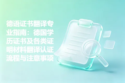 德语证书翻译专业指南：德国学历证书及各类证明材料翻译认证流程与注意事项