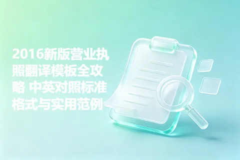 2016新版营业执照翻译模板全攻略 中英对照标准格式与实用范例
