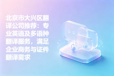 北京市大兴区翻译公司推荐：专业英语及多语种翻译服务，满足企业商务与证件翻译需求