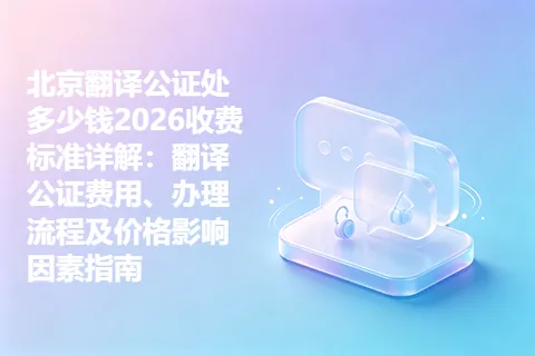 北京翻译公证处多少钱2026收费标准详解：翻译公证费用、办理流程及价格影响因素指南
