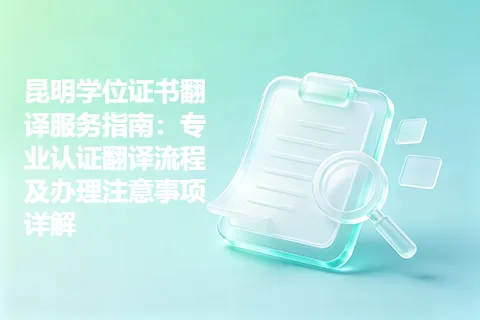 昆明学位证书翻译服务指南：专业认证翻译流程及办理注意事项详解