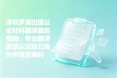 深圳罗湖出国公证材料翻译服务指南:专业翻译盖章认证助力海外申请更顺利