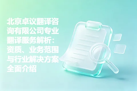 北京卓议翻译咨询有限公司专业翻译服务解析：资质、业务范围与行业解决方案全面介绍