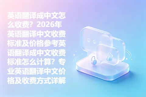 英语翻译成中文怎么收费？2026年英语翻译中文收费标准及价格参考英语翻译成中文收费标准怎么计算？专业英语翻译中文价格及收费方式详解