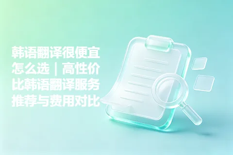 韩语翻译很便宜怎么选｜高性价比韩语翻译服务推荐与费用对比