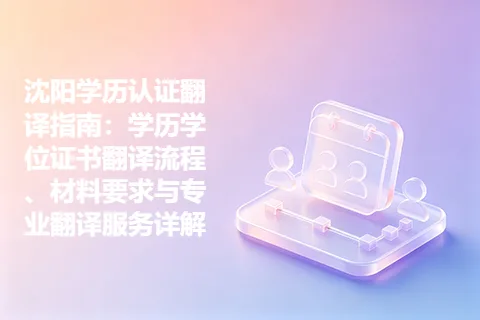沈阳学历认证翻译指南：学历学位证书翻译流程、材料要求与专业翻译服务详解