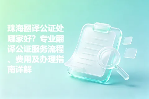 珠海翻译公证处哪家好？专业翻译公证服务流程、费用及办理指南详解