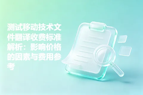 测试移动技术文件翻译收费标准解析：影响价格的因素与费用参考