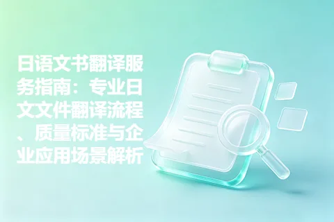 日语文书翻译服务指南：专业日文文件翻译流程、质量标准与企业应用场景解析