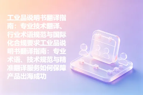 工业品说明书翻译指南：专业技术翻译、行业术语规范与国际化合规要求工业品说明书翻译指南：专业术语、技术规范与精准翻译服务如何保障产品出海成功
