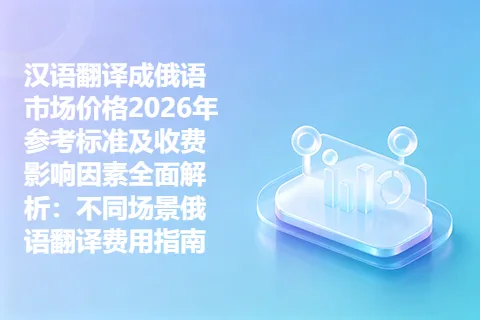 汉语翻译成俄语市场价格2026年参考标准及收费影响因素全面解析：不同场景俄语翻译费用指南