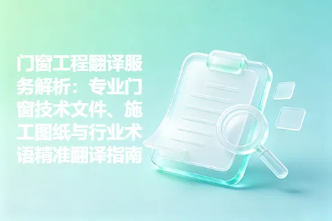 门窗工程翻译服务解析：专业门窗技术文件、施工图纸与行业术语精准翻译指南