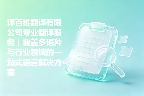 译百维翻译有限公司专业翻译服务｜覆盖多语种与行业领域的一站式语言解决方案