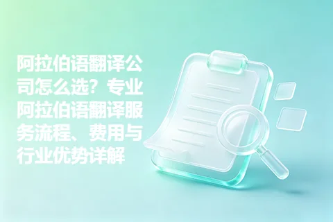 阿拉伯语翻译公司怎么选？专业阿拉伯语翻译服务流程、费用与行业优势详解