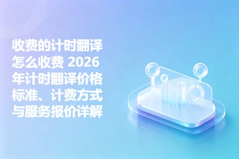 收费的计时翻译怎么收费 2026年计时翻译价格标准、计费方式与服务报价详解