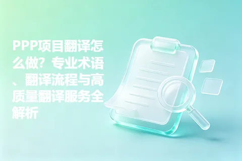 PPP项目翻译怎么做？专业术语、翻译流程与高质量翻译服务全解析