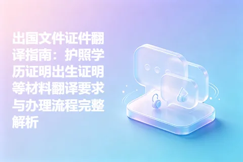 出国文件证件翻译指南：护照学历证明出生证明等材料翻译要求与办理流程完整解析