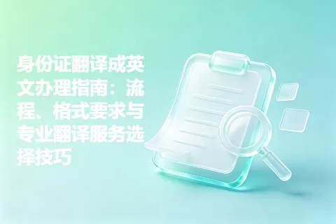 身份证翻译成英文办理指南：流程、格式要求与专业翻译服务选择技巧
