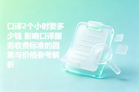口译2个小时要多少钱 影响口译服务收费标准的因素与价格参考解析