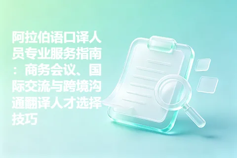 阿拉伯语口译人员专业服务指南：商务会议、国际交流与跨境沟通翻译人才选择技巧