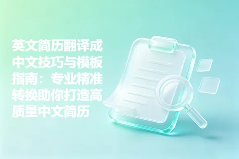 英文简历翻译成中文技巧与模板指南：专业精准转换助你打造高质量中文简历