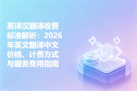 英译汉翻译收费标准解析：2026年英文翻译中文价格、计费方式与服务费用指南
