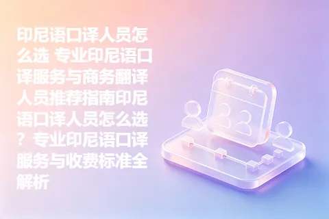 印尼语口译人员怎么选 专业印尼语口译服务与商务翻译人员推荐指南印尼语口译人员怎么选？专业印尼语口译服务与收费标准全解析