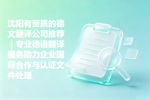 沈阳有资质的德文翻译公司推荐｜专业德语翻译服务助力企业国际合作与认证文件处理