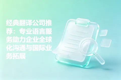 经典翻译公司推荐：专业语言服务助力企业全球化沟通与国际业务拓展