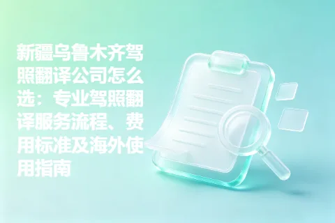 新疆乌鲁木齐驾照翻译公司怎么选：专业驾照翻译服务流程、费用标准及海外使用指南