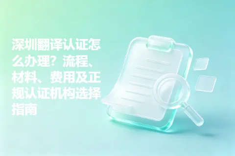 深圳翻译认证怎么办理？流程、材料、费用及正规认证机构选择指南