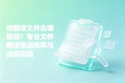 想翻译文件去哪里找？专业文件翻译渠道推荐与选择指南