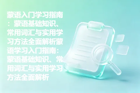 蒙语入门学习指南：蒙语基础知识、常用词汇与实用学习方法全面解析蒙语学习入门指南：蒙语基础知识、常用词汇与实用学习方法全面解析